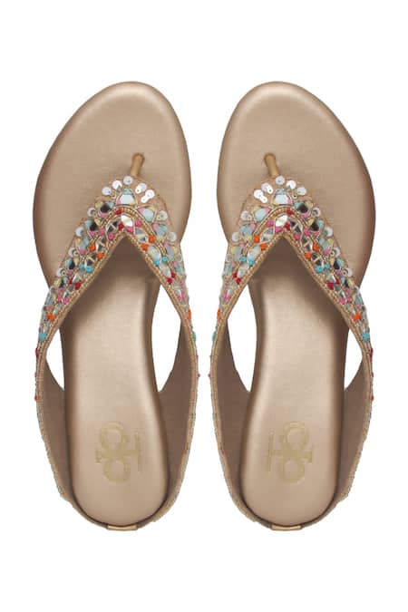 Kkarma Accessories Namrata Embroidered Kolhapuri Wedges 
