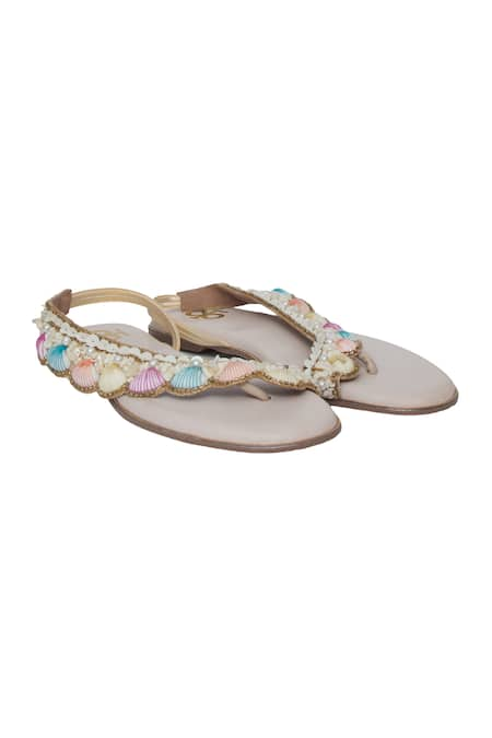 Kkarma Nivisha Shell Embellished Flats 