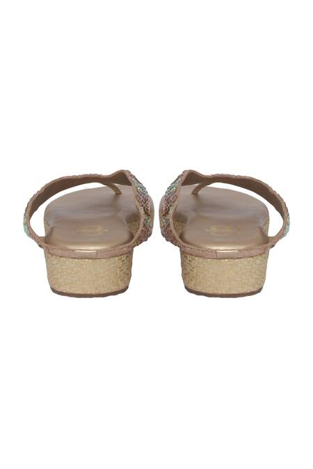 Buy_Kkarma Accessories_Multi Color Crystals Embellished Platform Wedges _Online_at_Aza_Fashions