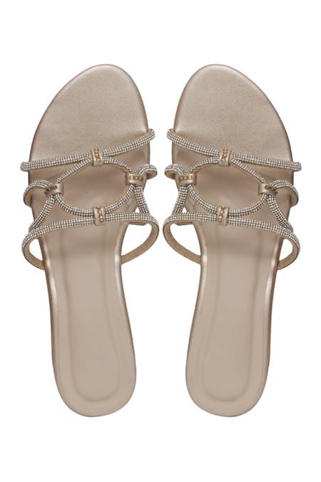 Kkarma Accessories Gold Stone Embellished Sandals 