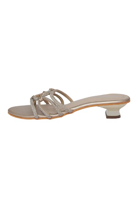 Kkarma Accessories Gold Crystals Stone Embellished Sandals Online at Aza Fashions Kkarma Accessories_Gold Crystals Stone Embellished Sandals _Online_at_Aza_Fashions