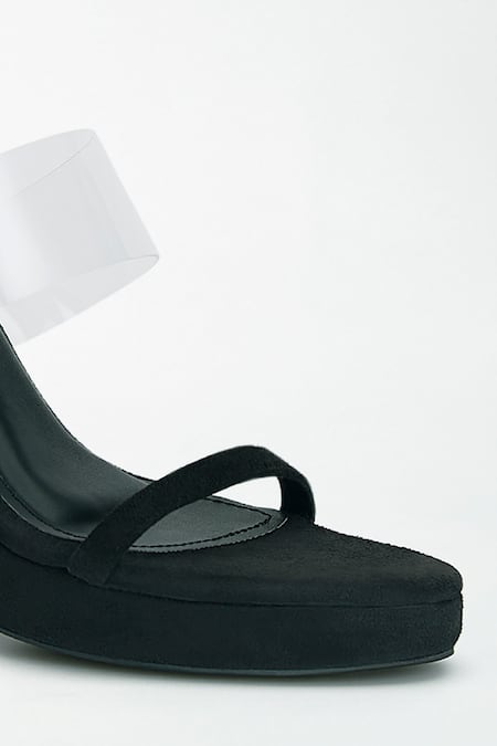 Buy Signature Sole Black Diamond Studded Strap Heels Online at Aza Fashions Buy_Signature Sole_Black Diamond Studded Strap Heels _Online_at_Aza_Fashions