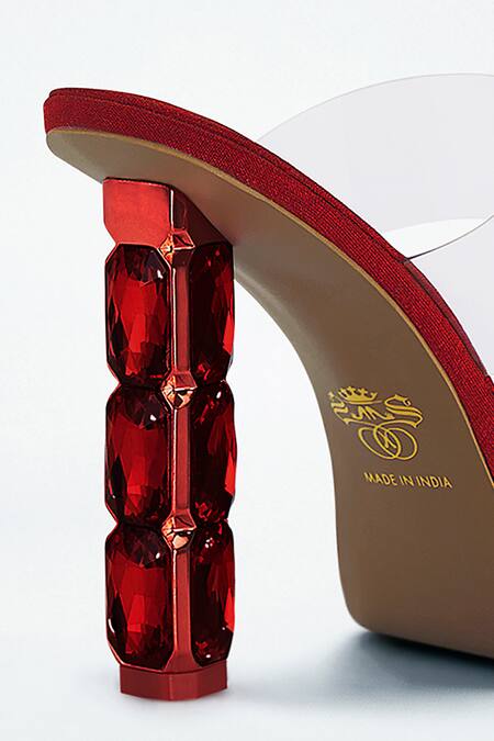 Buy Signature Sole Red Diamonds Embellished Heels Buy_Signature Sole_Red Diamonds Embellished Heels
