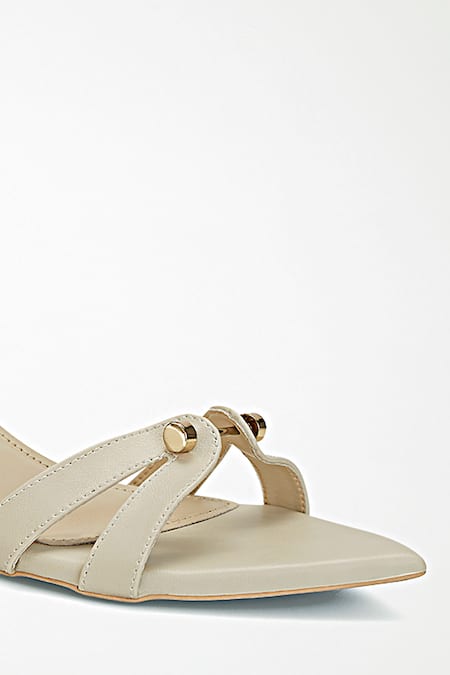 Signature Sole_Off White Double Strap Block Heels _Online_at_Aza_Fashions