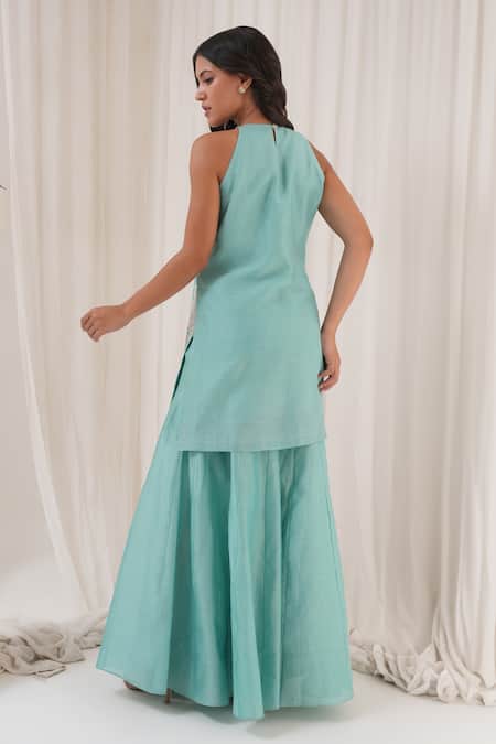 House Of TA-YA Hand Embroidered Kurta Sharara Set 