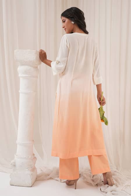 House Of TA-YA Floral Print Ombre Kurta Pant Set 