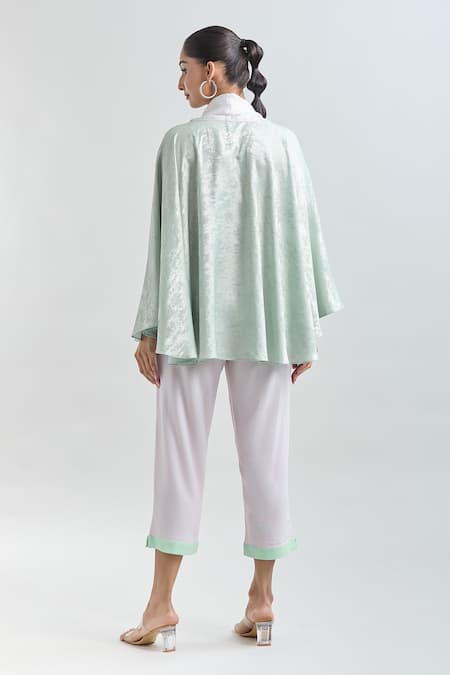 Mayank Anand Shraddha Nigam Textured Flared Poncho Top 