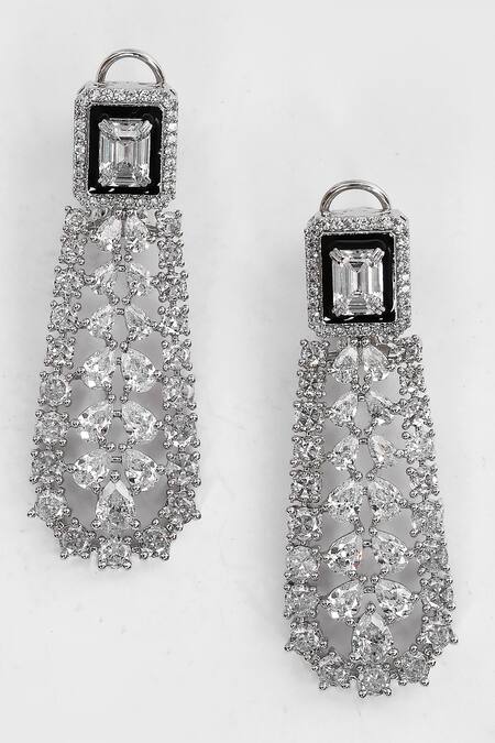 Buy_Our Purple Studio_White Crystals, Stones Studded Choker Necklace Set _Online_at_Aza_Fashions