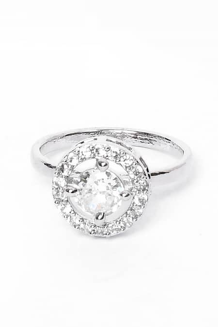 Our Purple Studio_White Beads, Stones, Crystals Round Studded Necklace Set _Online_at_Aza_Fashions