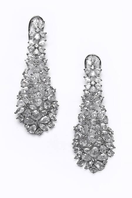 Our Purple Studio Stones Embellished Dangler Earrings 