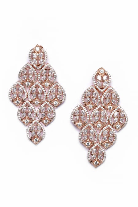 Our Purple Studio Stone Embellished Dangler Earrings 