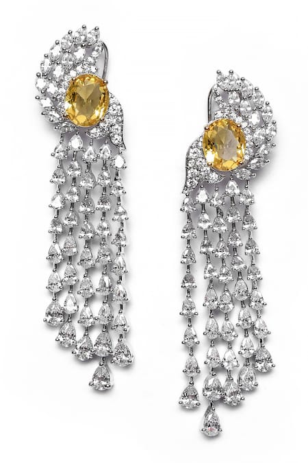 Our Purple Studio Stones Embellished Dangler Earrings 