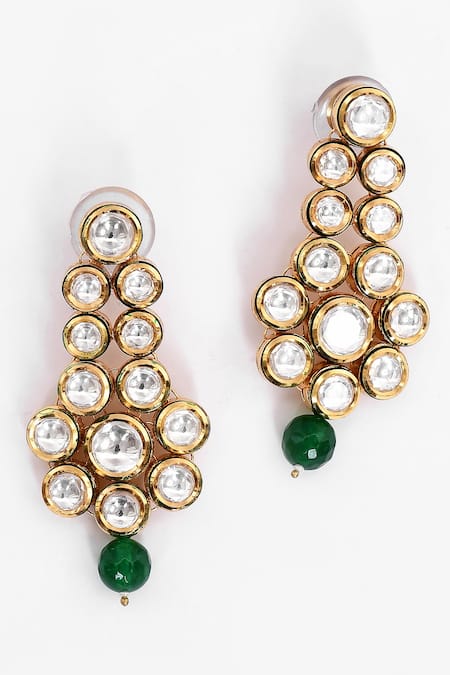 Buy_Our Purple Studio_Gold Plated Diamonds, Stones Kundan Embellished Necklace Set _Online_at_Aza_Fashions