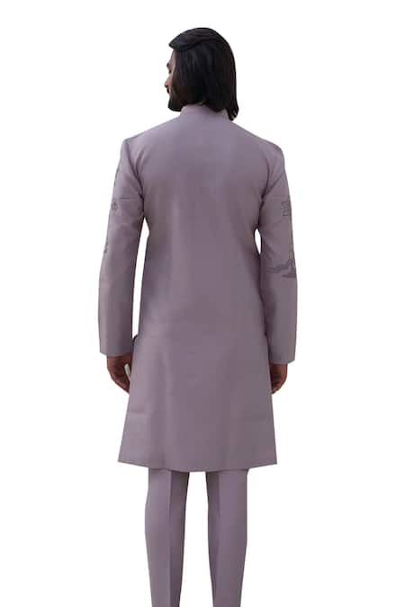 Amrit Dawani Purple Cotton Embroidery Celeste Kurta With Trouser at Aza Fashions Amrit Dawani_Purple Cotton Embroidery Celeste Kurta With Trouser _at_Aza_Fashions