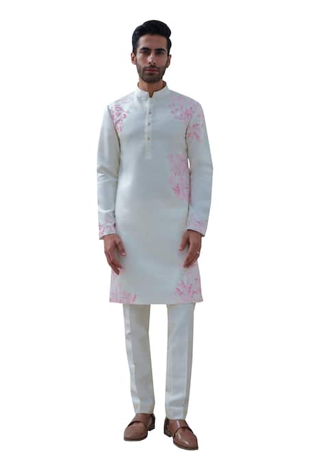 Buy Amrit Dawani Ivory Cotton, Silk Forest Alchemy Hand Painted Kurta With Trouser Online at Aza Fashions Buy_Amrit Dawani_Ivory Cotton, Silk Forest Alchemy Hand Painted Kurta With Trouser _Online_at_Aza_Fashions