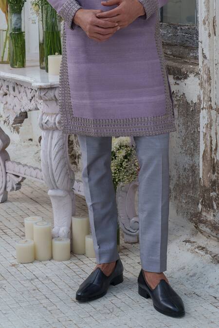 Amrit Dawani Purple Silk Embroidery Fleur Kurta With Trouser Online at Aza Fashions Amrit Dawani_Purple Silk Embroidery Fleur Kurta With Trouser _Online_at_Aza_Fashions