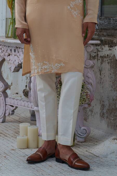 Amrit Dawani Beige Modal, Silk, Cotton Beads Embroidered Kurta Set Online at Aza Fashions Amrit Dawani_Beige Modal, Silk, Cotton Beads Embroidered Kurta Set _Online_at_Aza_Fashions