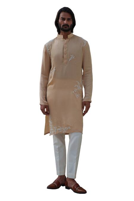 Buy Amrit Dawani Beige Modal, Silk, Cotton Beads Embroidered Kurta Set Online at Aza Fashions Buy_Amrit Dawani_Beige Modal, Silk, Cotton Beads Embroidered Kurta Set _Online_at_Aza_Fashions