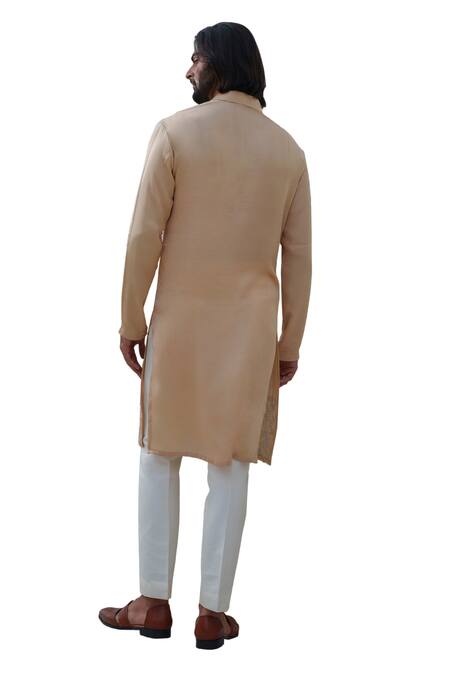 Amrit Dawani Beige Modal, Silk, Cotton Beads Embroidered Kurta Set at Aza Fashions Amrit Dawani_Beige Modal, Silk, Cotton Beads Embroidered Kurta Set _at_Aza_Fashions