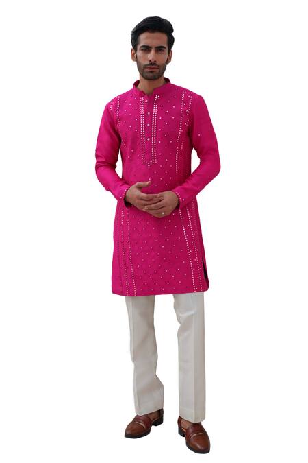 Buy Amrit Dawani Pink Silk, Cotton, Modal Embroidery Mirror Work Kurta Set With Stole Online at Aza Fashions Buy_Amrit Dawani_Pink Silk, Cotton, Modal Embroidery Mirror Work Kurta Set With Stole _Online_at_Aza_Fashions