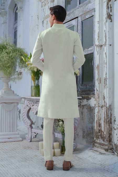 Amrit Dawani Ivory Cotton, Silk, Modal Embroidery Floral Kurta Set With Stole Online at Aza Fashions Amrit Dawani_Ivory Cotton, Silk, Modal Embroidery Floral Kurta Set With Stole _Online_at_Aza_Fashions