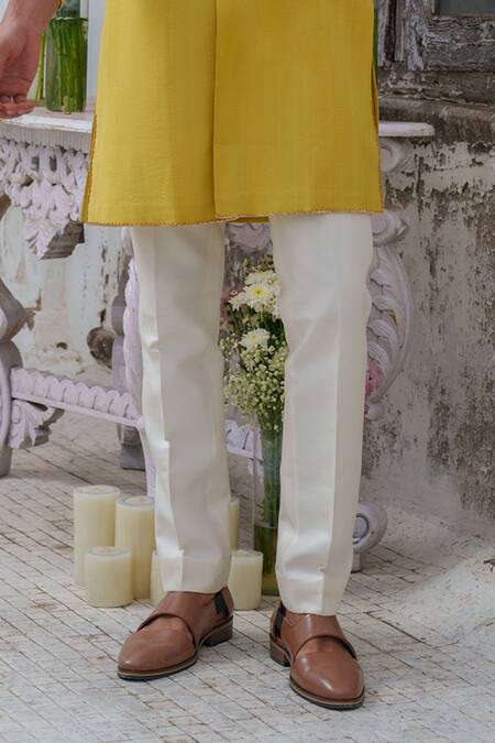 Buy_Amrit Dawani_Green , Satin Zari Zardozi Placement Embroidered Kurta Set _Online_at_Aza_Fashions