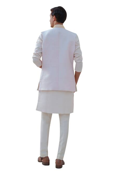 Amrit Dawani Multi Color Silk, Cotton Embroidery Floral Bundi And Kurta Set at Aza Fashions Amrit Dawani_Multi Color Silk, Cotton Embroidery Floral Bundi And Kurta Set _at_Aza_Fashions