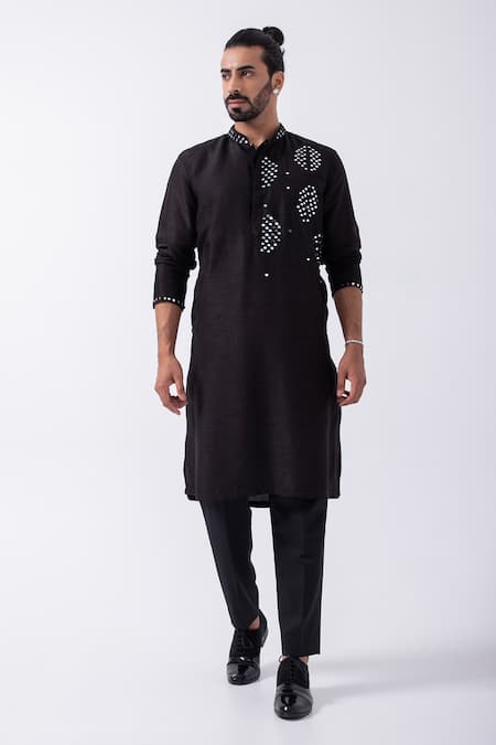 KAKA CALCUTTA Mirror Embellished Kurta With Pyjama 