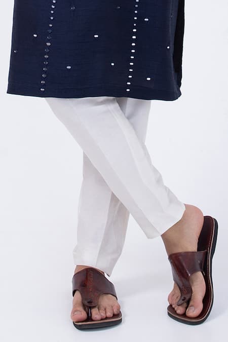 Kaka Calcutta Blue Bamboo, Cotton, Silk Mirrors Pattern Kurta With Pyjama Online at Aza Fashions Kaka Calcutta_Blue Bamboo, Cotton, Silk Mirrors Pattern Kurta With Pyjama _Online_at_Aza_Fashions