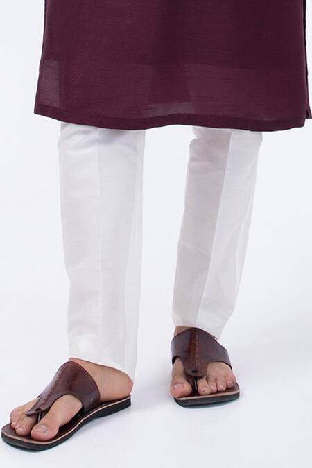 Kaka Calcutta Wine Bamboo, Cotton, Silk Mirrors, Embroidery Threadwork Kurta With Pyjama Online at Aza Fashions Kaka Calcutta_Wine Bamboo, Cotton, Silk Mirrors, Embroidery Threadwork Kurta With Pyjama _Online_at_Aza_Fashions