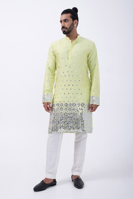 KAKA CALCUTTA Floral Mirror Kurta With Pyjama 