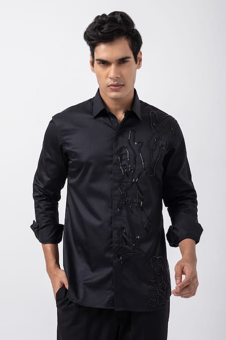 KAKA CALCUTTA Leopard Bead Embellished Shirt 