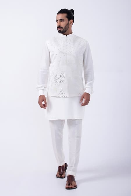 KAKA CALCUTTA Embroidered Bundi Jacket With Kurta Set 