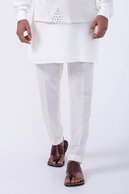 Kaka Calcutta Ivory Bamboo, Silk, Cotton Mirrors, Embroidery Bundi Jacket And Kurta Set Online at Aza Fashions Kaka Calcutta_Ivory Bamboo, Silk, Cotton Mirrors, Embroidery Bundi Jacket And Kurta Set _Online_at_Aza_Fashions