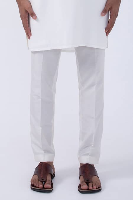 Kaka Calcutta Ivory Bamboo, Cotton, Silk Plain Kurta And Pyjama Set Online at Aza Fashions Kaka Calcutta_Ivory Bamboo, Cotton, Silk Plain Kurta And Pyjama Set _Online_at_Aza_Fashions