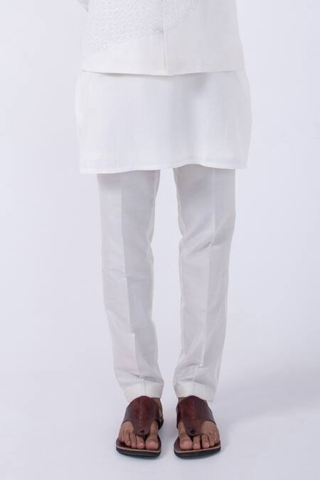 Shop Kaka Calcutta Ivory Bamboo, Cotton Cut Work Cutdana Bundi Jacket And Kurta Set Online at Aza Fashions Shop_Kaka Calcutta_Ivory Bamboo, Cotton Cut Work Cutdana Bundi Jacket And Kurta Set _Online_at_Aza_Fashions