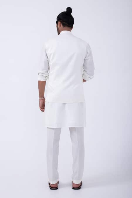 Shop Kaka Calcutta Ivory Cut Work Cutdana Embroidered Bundi Jacket at Aza Fashions Shop_Kaka Calcutta_Ivory Cut Work Cutdana Embroidered Bundi Jacket _at_Aza_Fashions