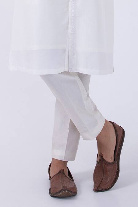 Kaka Calcutta Ivory Bamboo, Cotton, Silk Cut Work Collar Kurta And Pyjama Set Online at Aza Fashions Kaka Calcutta_Ivory Bamboo, Cotton, Silk Cut Work Collar Kurta And Pyjama Set _Online_at_Aza_Fashions