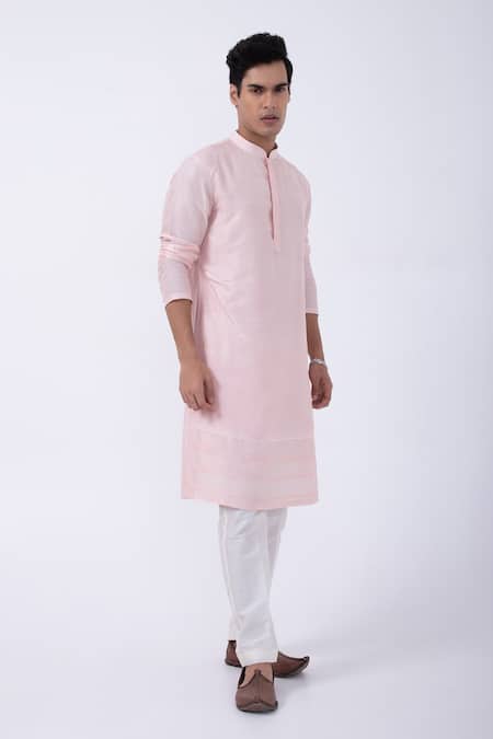 Buy Kaka Calcutta Pink Bamboo, Cotton, Silk Baby Kurta And Ivory Pyjama Set Online at Aza Fashions Buy_Kaka Calcutta_Pink Bamboo, Cotton, Silk Baby Kurta And Ivory Pyjama Set _Online_at_Aza_Fashions