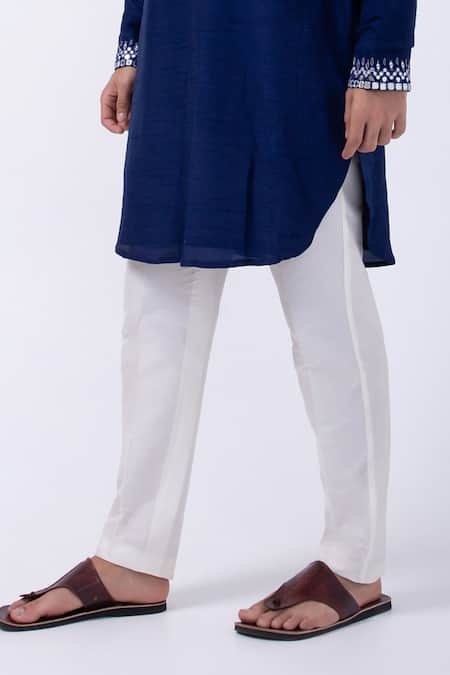 Buy Kaka Calcutta Blue Bamboo, Cotton, Silk Mirrors Collar Embroidered Kurta And Pyjama Set Online at Aza Fashions Buy_Kaka Calcutta_Blue Bamboo, Cotton, Silk Mirrors Collar Embroidered Kurta And Pyjama Set _Online_at_Aza_Fashions