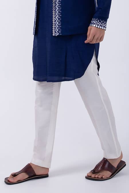 Buy Kaka Calcutta Blue Bamboo, Cotton , Linen, Embroidered Kurta And Bundi Jacket Set Online at Aza Fashions Buy_Kaka Calcutta_Blue Bamboo, Cotton , Linen, Embroidered Kurta And Bundi Jacket Set _Online_at_Aza_Fashions