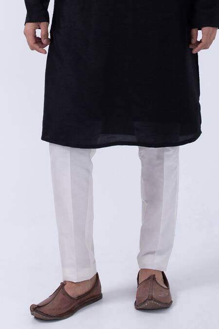 Kaka Calcutta Black Bamboo, Cotton, Silk Embroidery Thread Kurta And Pyjama Set Online at Aza Fashions Kaka Calcutta_Black Bamboo, Cotton, Silk Embroidery Thread Kurta And Pyjama Set _Online_at_Aza_Fashions