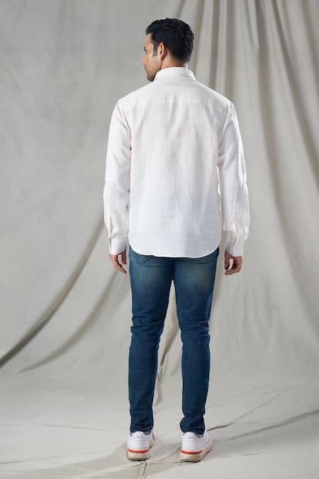 Bhusattva Stripe Hand Embroidered Shirt 