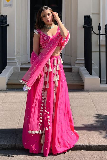 Payal Singhal Cascading Tassel Work Lehenga Set 
