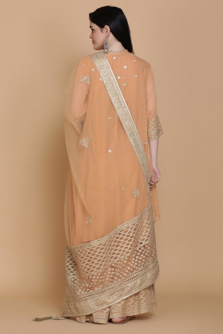 Anju & Harleen Embroidered Flared Kurta Sharara Set 