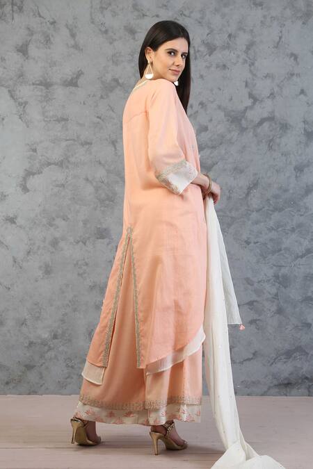 Anju & Harleen Resham Embroidered Kurta Pant Set 