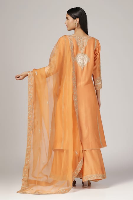Anju & Harleen Zari Embroidered Kurta Sharara Set 
