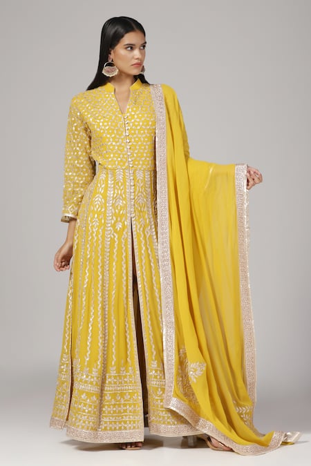 Anju & Harleen Zari Embroidered Anarkali With Dupatta 