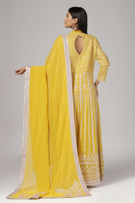 Anju & Harleen Zari Embroidered Anarkali With Dupatta 