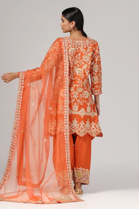 Anju & Harleen Zari Embroidered Kurta Set 